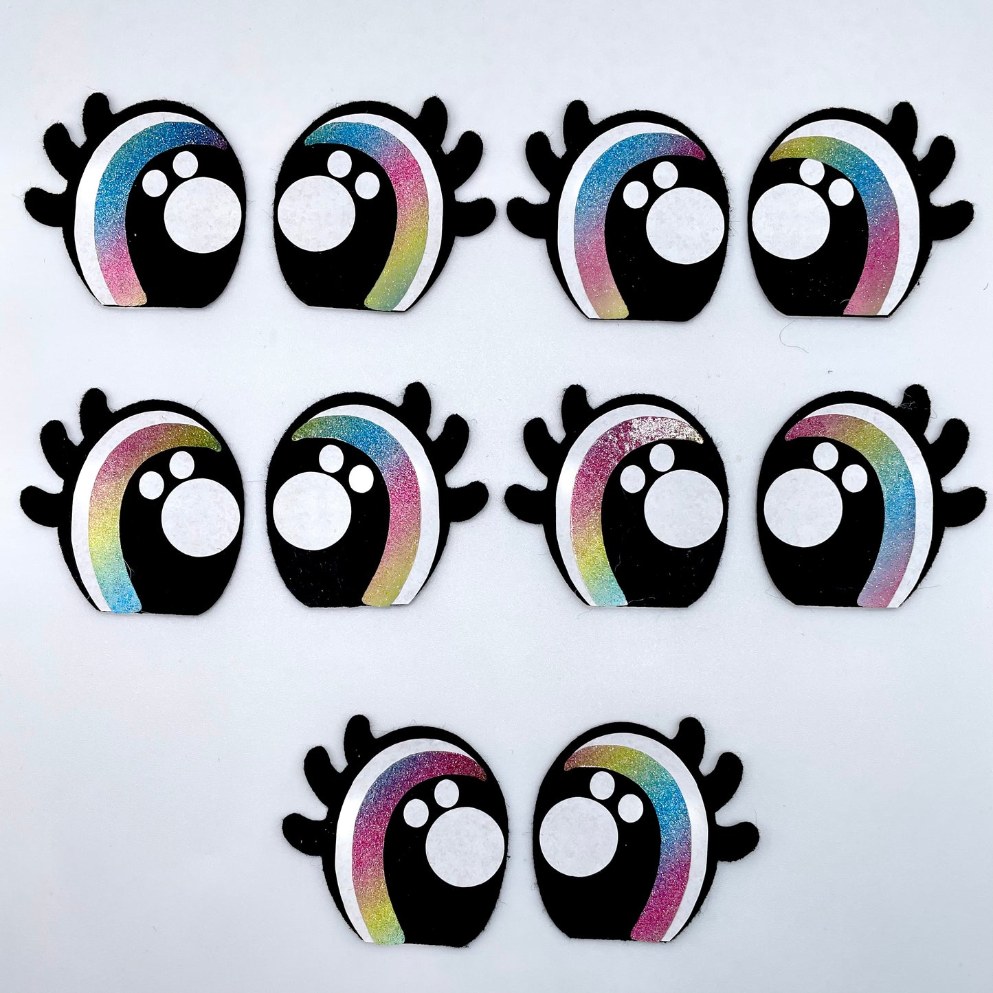 Rainbow Eyelash Felt Eyes