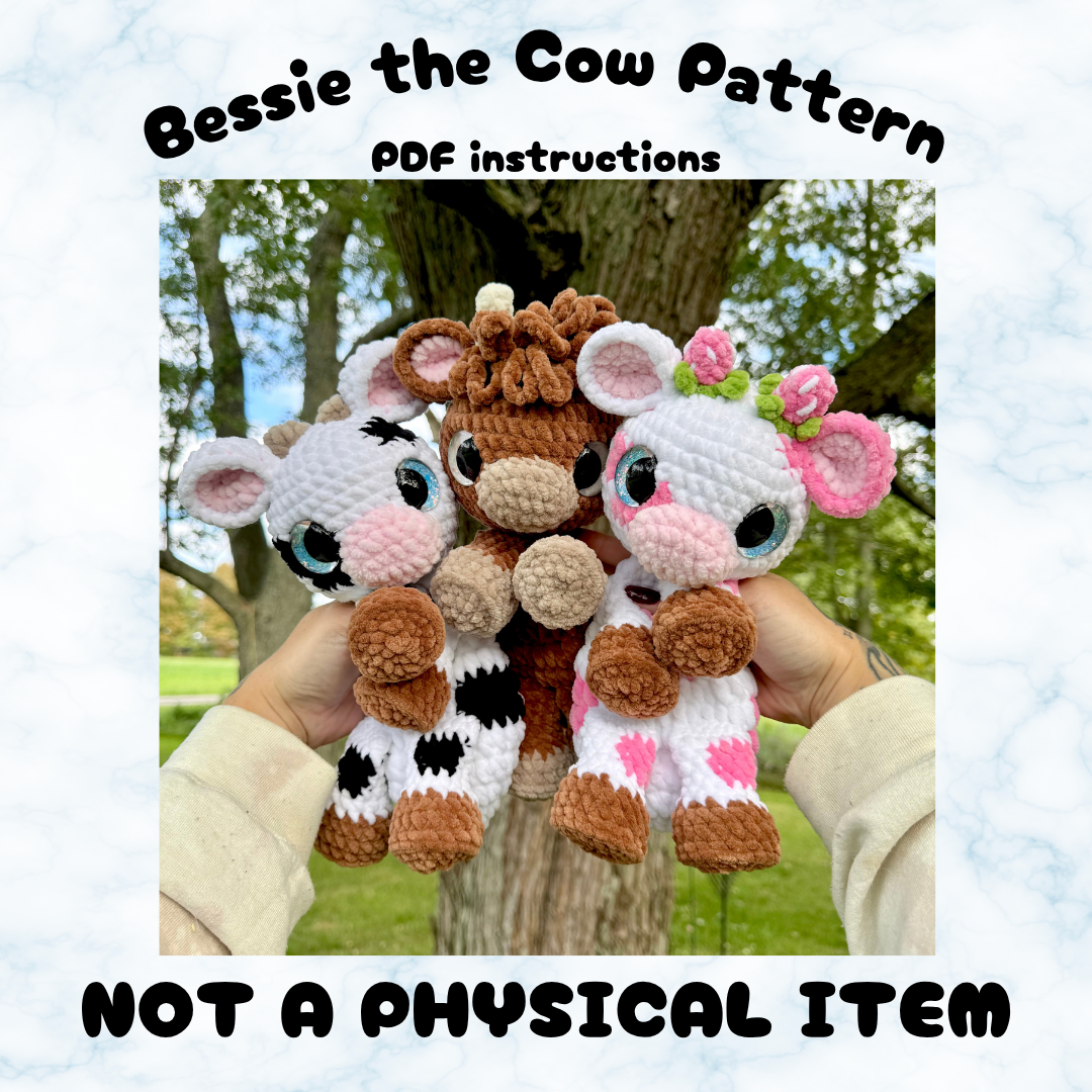Bessie the Cow Crochet Pattern PDF - NOT A PHYSICAL ITEM