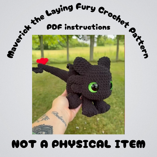 Maverick the Laying Fury PDF Crochet Pattern - Not a Physical Item