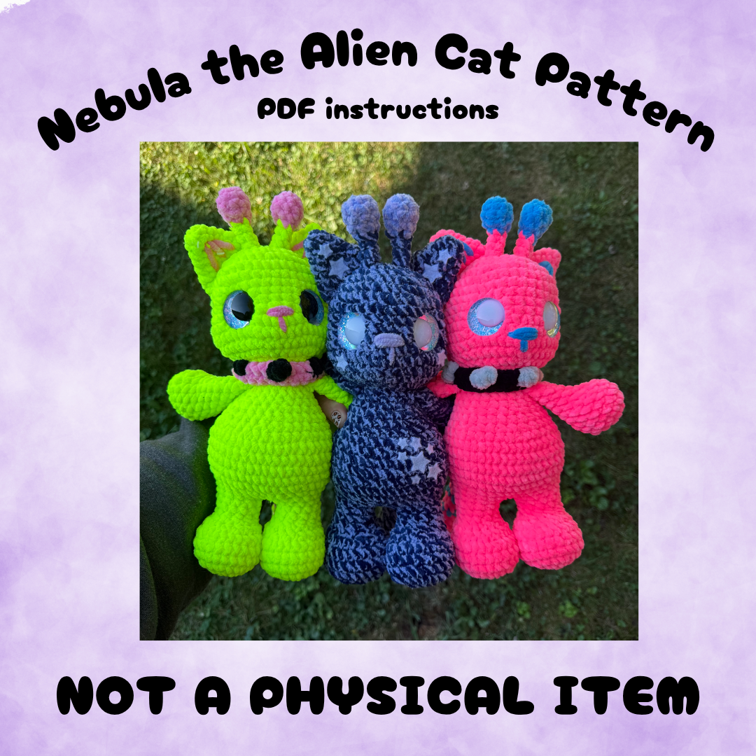 Nebula the Alien Cat Crochet Pattern - NOT A PHYSICAL ITEM