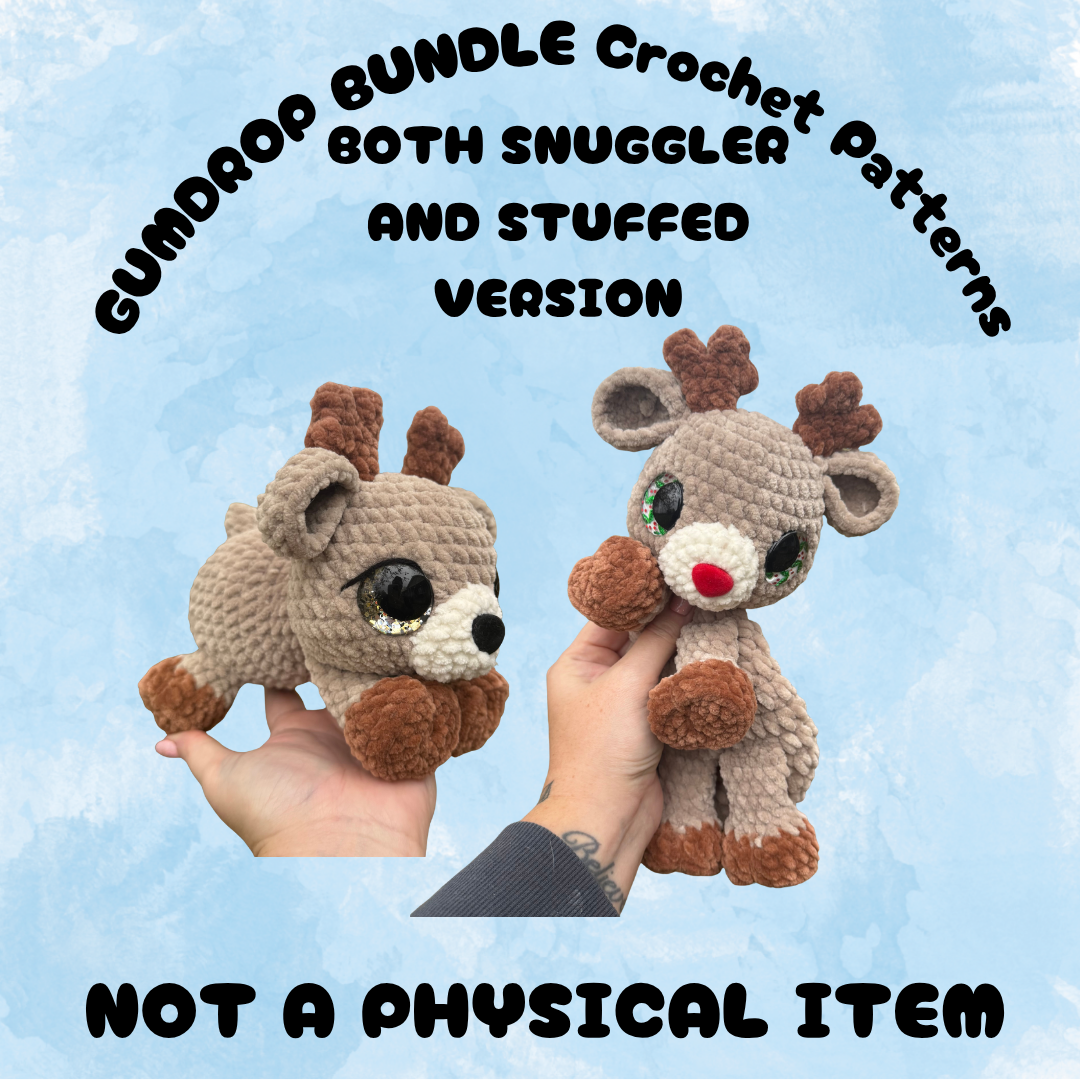 Gumdrop the Reindeer Crochet Pattern PDF - NOT A PHYSICAL ITEM