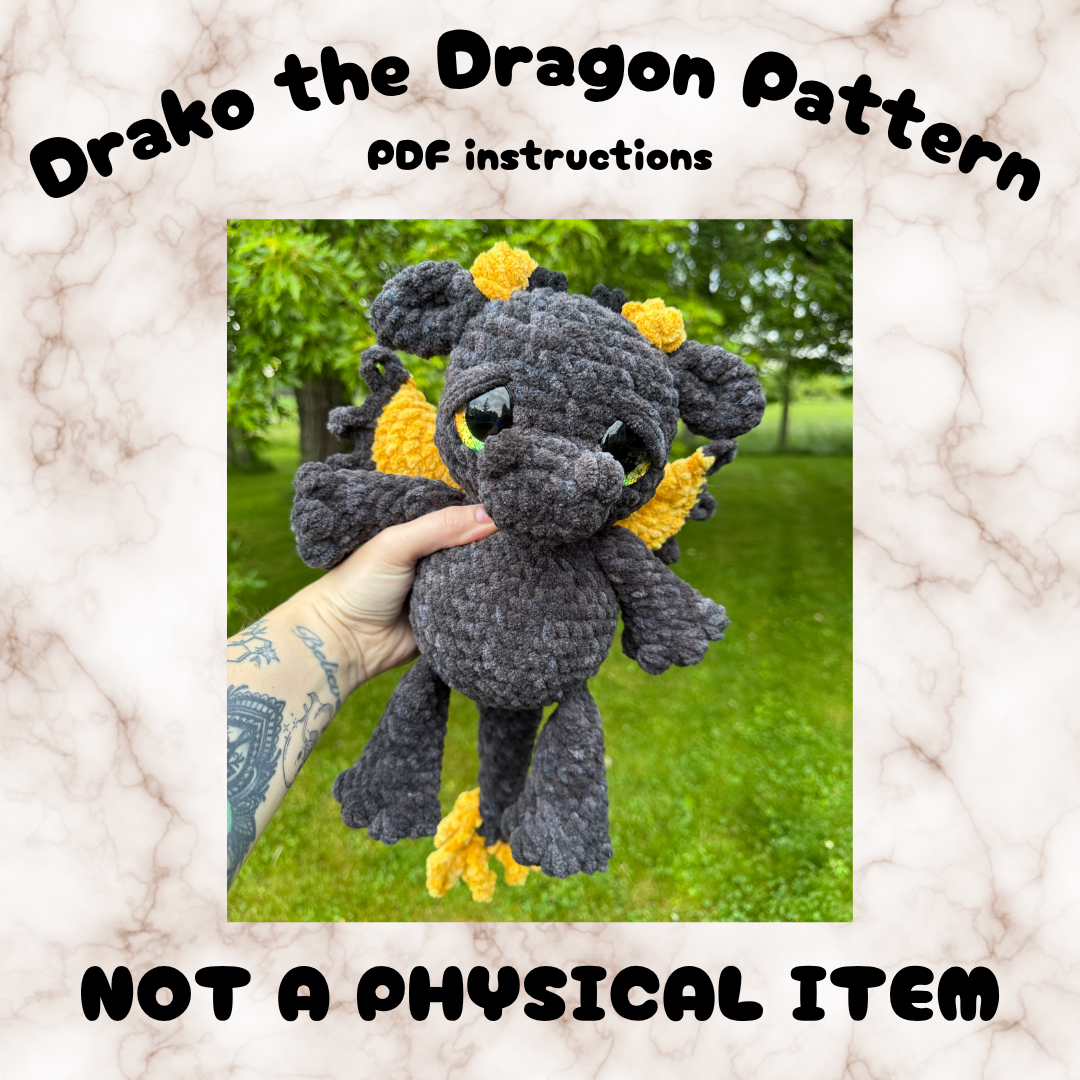 Drako the Dragon Crochet Pattern - NOT A PHYSICAL ITEM (Copy)